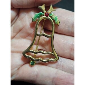 Vintage BJ Beatrix gold tone holiday bell brooch